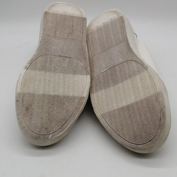 Express Womens Sneaker‎ White Faux Leather Lace Up Walking Shoe Low Top 9 - Picture 5 of 10